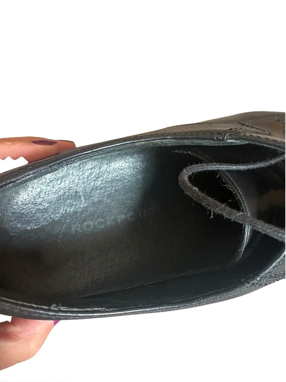 Rockport APM70161 Black Leather Oxford Shoes Mens Size 9.5